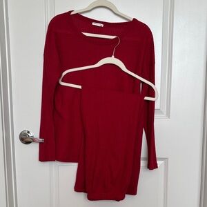 Red Knit Sweater Set